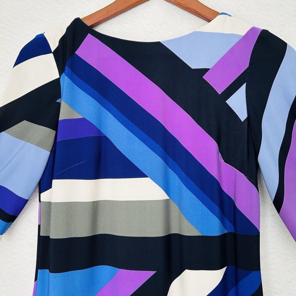 Eliza J Dress Women Size 2 Multicolor Stripe Jersey Career Business Casual Lined - Picture 8 of 15